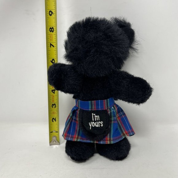 McToogal Black Scottie dog by Plaintalk Plush with Plaid Kilt & Hat I'm Yours 8" - Picture 7 of 7